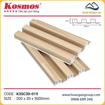 Tấm Ốp Tường Lam 3 Sóng Cao Giả Gỗ Kosmos K3SC30-019