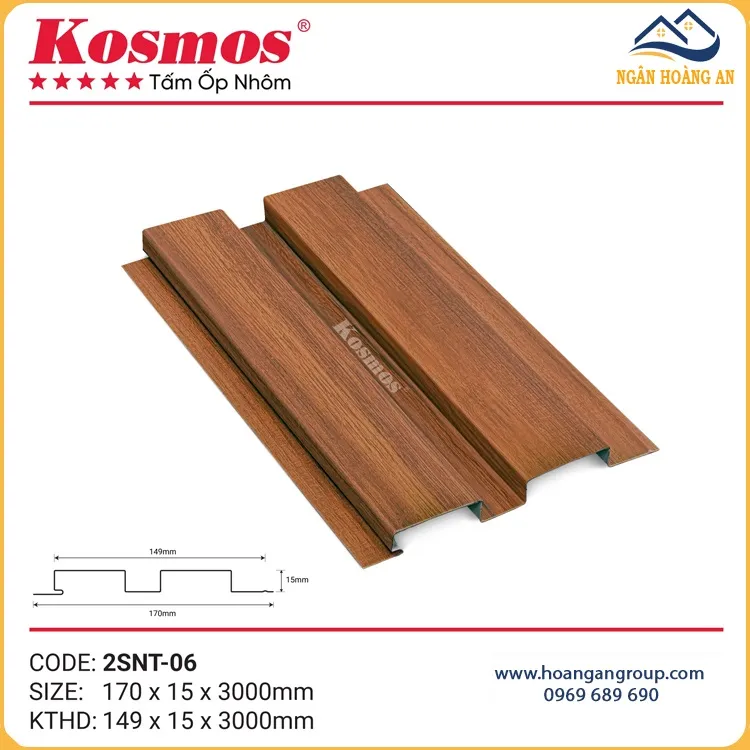 Tấm Ốp Trần Lam Sóng Nhôm Kosmos 2SNT-06 Vân Gỗ Nâu Đỏ Tấm Ốp Trần Lam Sóng Nhôm Kosmos 2SNT-06 Vân Gỗ Nâu Đỏ