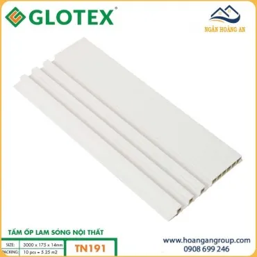 Tấm Ốp Trần Lam Sóng Nhựa Trắng Giả Vân Gỗ Glotex TN191