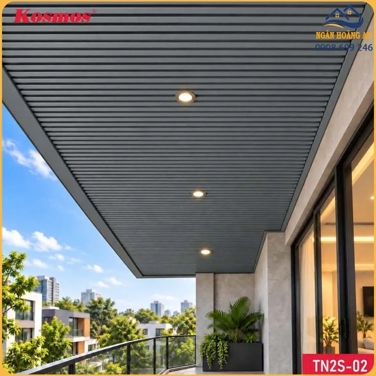 Tấm Ốp Trần Nhôm 2 Sóng Cao Kosmos TN2S-02 Màu Xám Tấm Ốp Trần Nhôm 2 Sóng Cao Kosmos TN2S-02 Màu Xám