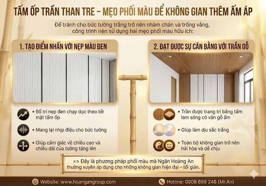 Tấm Ốp Trần Than Tre – Mẹo Phối Màu Để Không Gian Thêm Ấm Áp