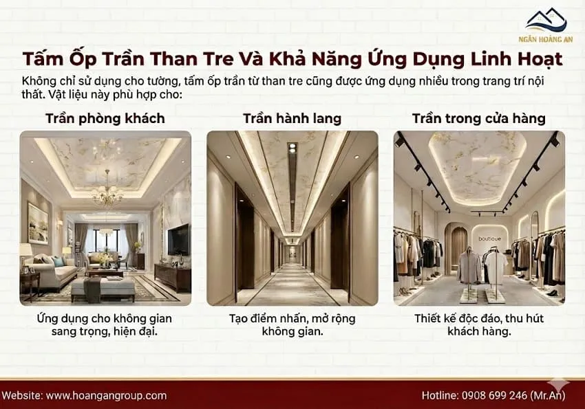 Tấm Ốp Trần Than Tre Và Khả Năng Ứng Dụng Linh Hoạt