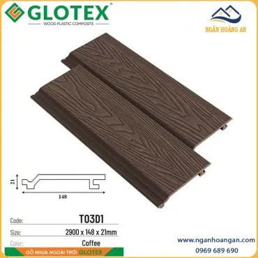 Tấm Ốp Tường Gỗ Nhựa Ngoài Trời Glotex TO3D1 Coffee