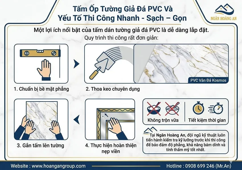 Tấm Ốp Tường Giả Đá PVC Và Yếu Tố Thi Công Nhanh – Sạch – Gọn