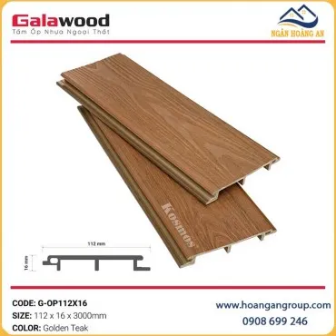 Tấm Ốp Tường Gỗ Nhựa Phủ ASA Galawood G-Op112X16 Golden Teak