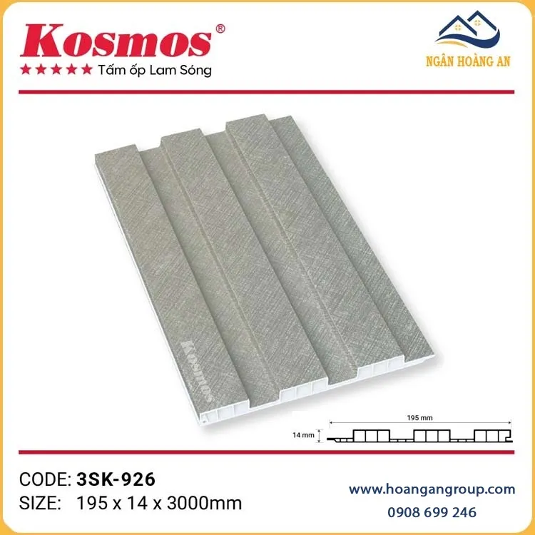 Tấm Ốp Tường Lam 3 Sóng Chân Kép Kosmos 3SK-926