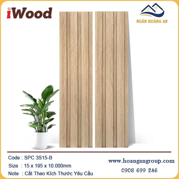 Tấm Ốp Tường Lam 3 Sóng Giả Vân Gỗ iWood 3S15-B
