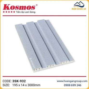 Tấm Ốp Tường Lam 3 Sóng Thấp Vân Vải Xám Kosmos 3SK-932
