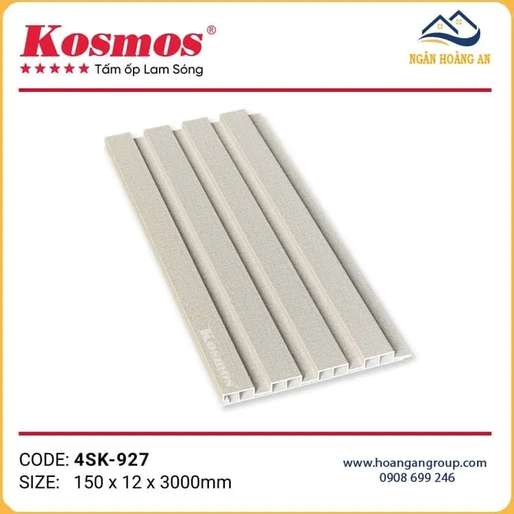 Tấm Ốp Tường Lam 4 Sóng Kép Giả Vân Vải Kosmos 4SK-927 Tấm Ốp Tường Lam 4 Sóng Kép Giả Vân Vải Kosmos 4SK-927