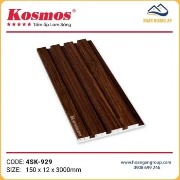 Tấm Ốp Tường Lam 4 Sóng Kép Nhựa Giả Gỗ Kosmos 4SK-929