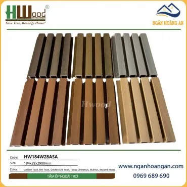 Tấm Ốp Tường Lam 4 Sóng Ngoài Trời Phủ ASA Hwood HW184W28ASA
