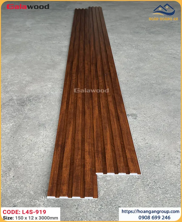 Tấm Ốp Lam 4 Sóng Galawood Nhựa Giả Gỗ L4S-919
