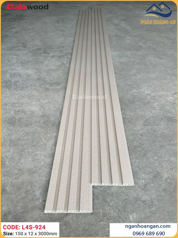 Tấm Ốp Tường Trần Lam 4 Sóng Giả Vân Vải Galawood L4S-924