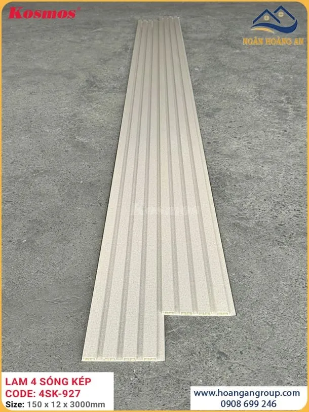 Tấm Ốp Tường Lam 4 Sóng Kép Giả Vân Vải Kosmos 4SK-927 Tấm Ốp Tường Lam 4 Sóng Kép Giả Vân Vải Kosmos 4SK-927