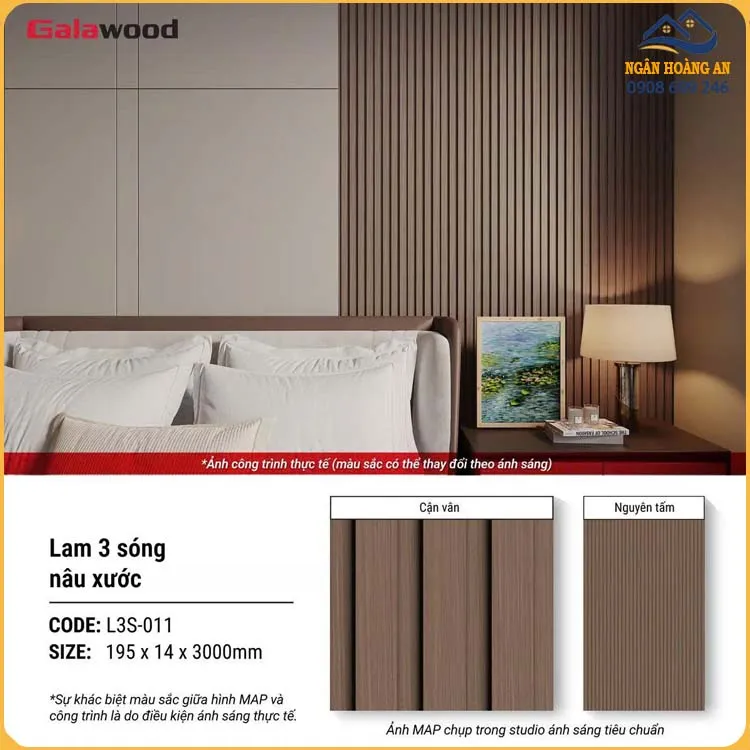 Tấm Ốp Tường Lam Sóng Nhựa Galawood L3S-011 Tấm Ốp Tường Lam Sóng Nhựa Galawood L3S-011