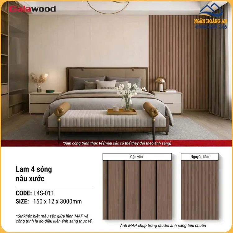 Tấm Ốp Tường Lam Sóng Nhựa Galawood L4S-011 Tấm Ốp Tường Lam Sóng Nhựa Galawood L4S-011