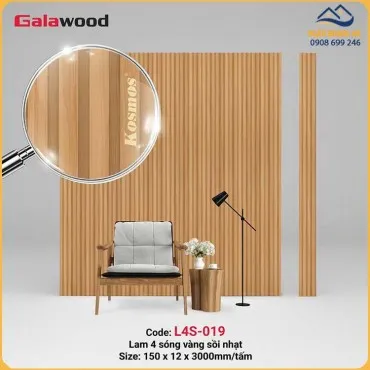 Tấm Ốp Tường Nhựa Lam Sóng Giả Vân Gỗ Galawood L4S-019