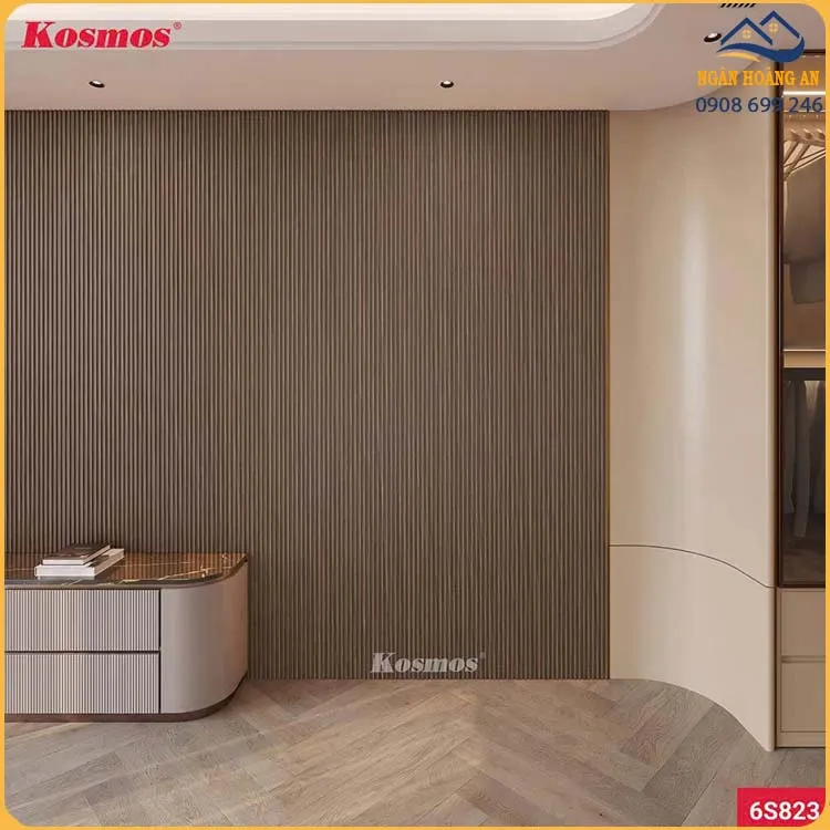 Ứng Dụng Trong Nội Thất Của Tấm Ốp Lam Sóng Than Tre Kosmos 6S823