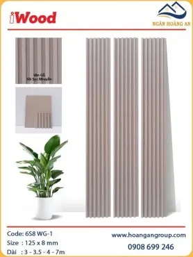Tấm Ốp Tường Lam Sóng Than Tre Giả Vân Gỗ Sồi iWood 6S8 WG-1