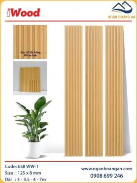  Tấm Ốp Tường Lam Sóng Than Tre Vân Gỗ iWood 6S8 WW-1