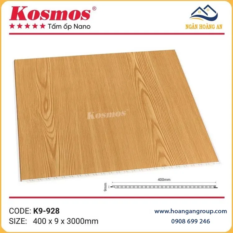 Tấm Ốp Tường Nano Nhựa Chân Kép Giả Vân Gỗ Kosmos K9-928