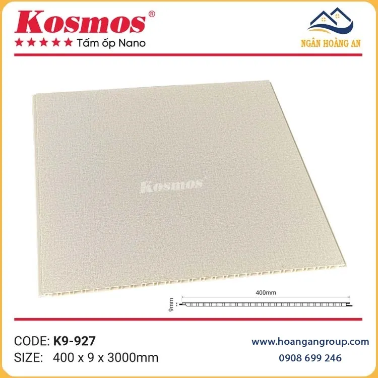 Tấm Nhựa Ốp Trần Nano Chân Kép Giả Vân Vải Kosmos K9-927