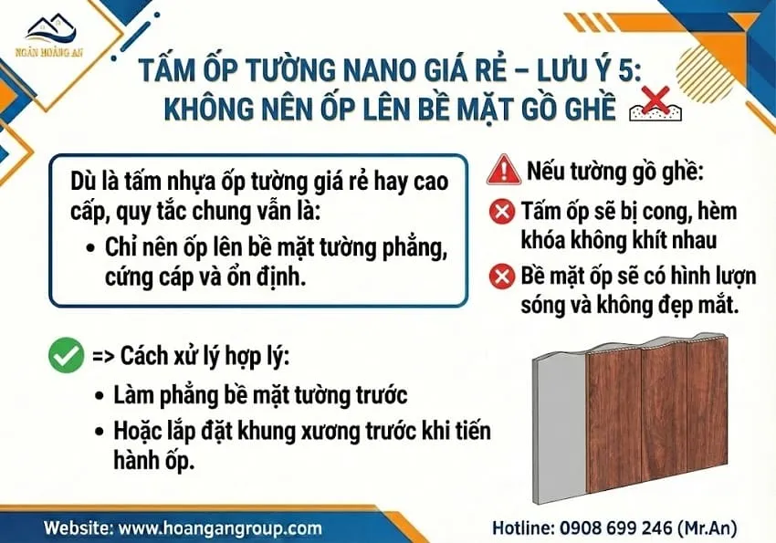 Tấm Ốp Tường Nano Giá Rẻ – Lưu Ý 5: Không Nên Ốp Lên Bề Mặt Gồ Ghề Tấm Ốp Tường Nano Giá Rẻ – Lưu Ý 5: Không Nên Ốp Lên Bề Mặt Gồ Ghề