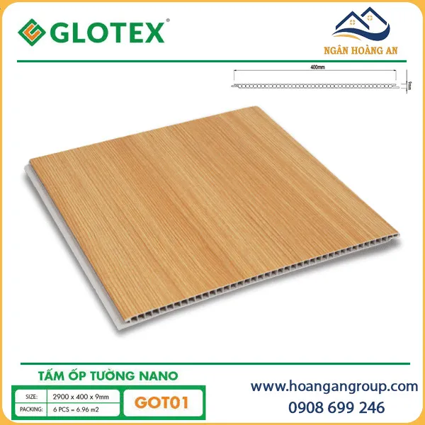 Tấm Nhựa Ốp Tường Nano Giả Gỗ Glotex GOT01