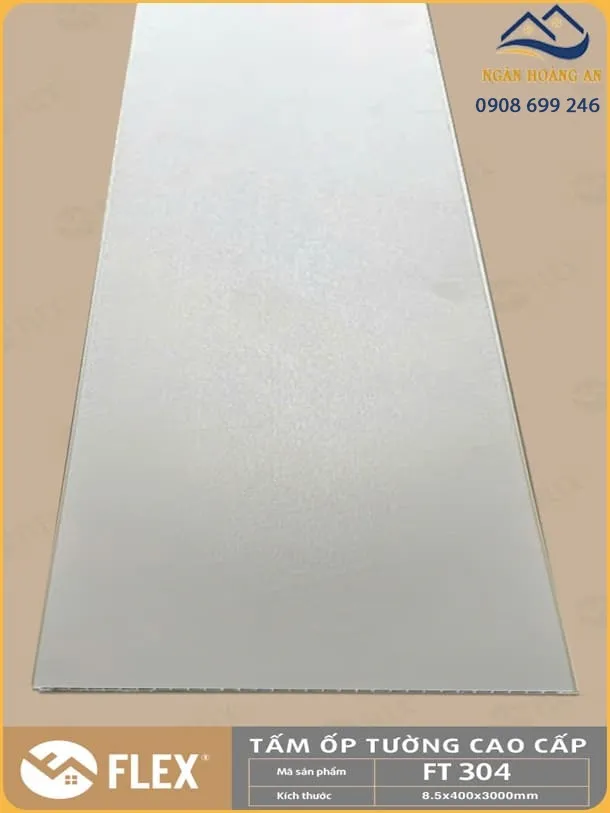 Tấm Ốp Tường Nano Vân Vải Trắng Flex FT304 Cắt Theo Yêu Cầu