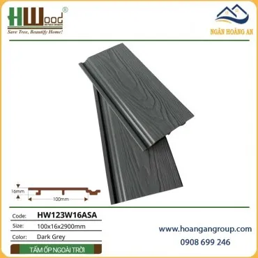 Tấm Ốp Tường Ngoài Trời Phủ ASA Hwood HW123W16ASA Dark Grey