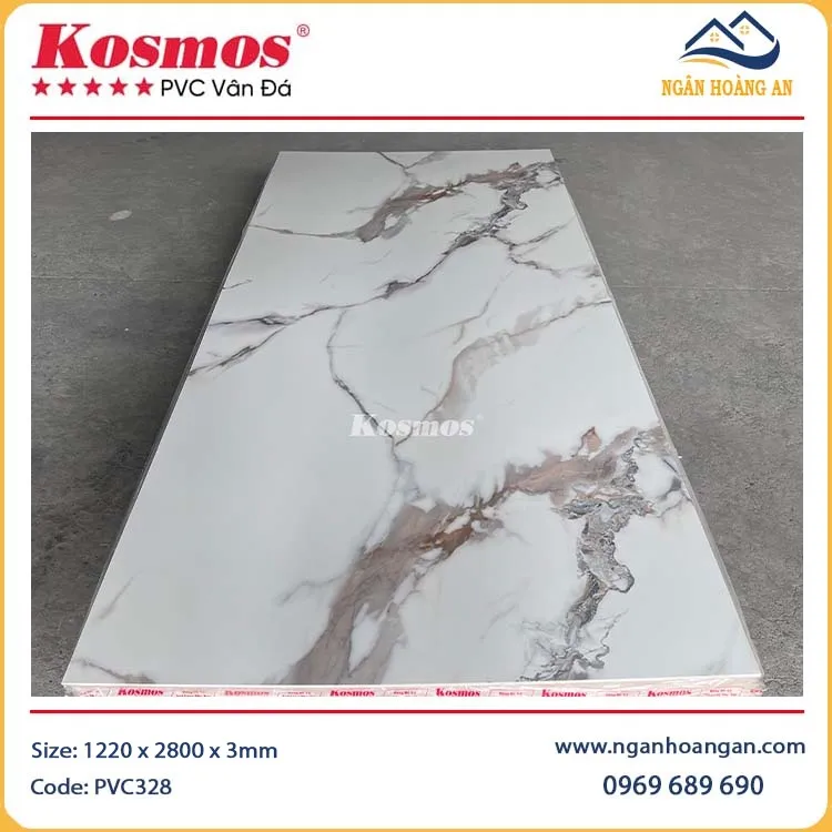 Tấm Nhựa Ốp Tường PVC Giả Vân Đá Kosmos PVC328