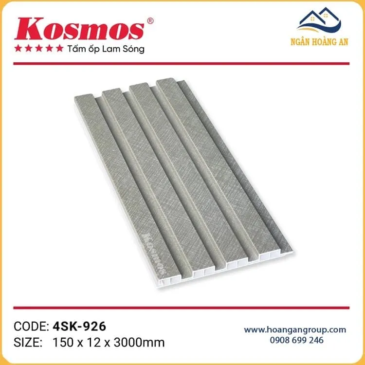 Tấm Ốp Tường Nhựa Lam 4 Sóng Kép Kosmos 4SK-926 Tấm Ốp Tường Nhựa Lam 4 Sóng Kép Kosmos 4SK-926