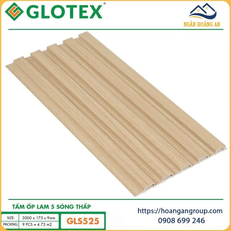 Tấm Ốp Tường Nhựa Lam 5 Sóng Thấp Glotex GLS-525