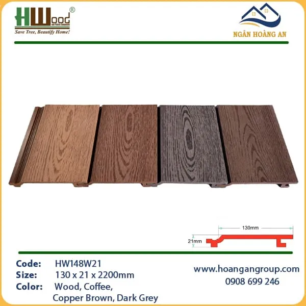 Tấm Ốp Tường Gỗ Nhựa Ngoài Trời Hwood HW148W21