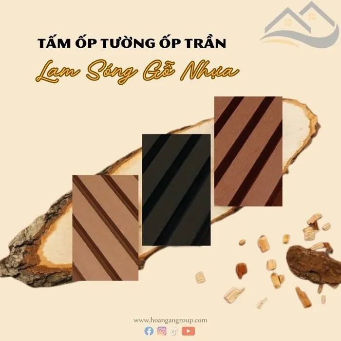Tấm Ốp Lam Sóng Gỗ Nhựa Ngoài Trời Có Thiết Kế Nhô Cao