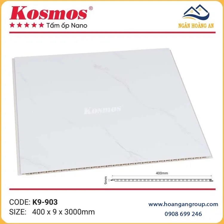 Tấm Ốp Tường Trần Nano Chân Kép Giả Vân Đá Kosmos K9-903