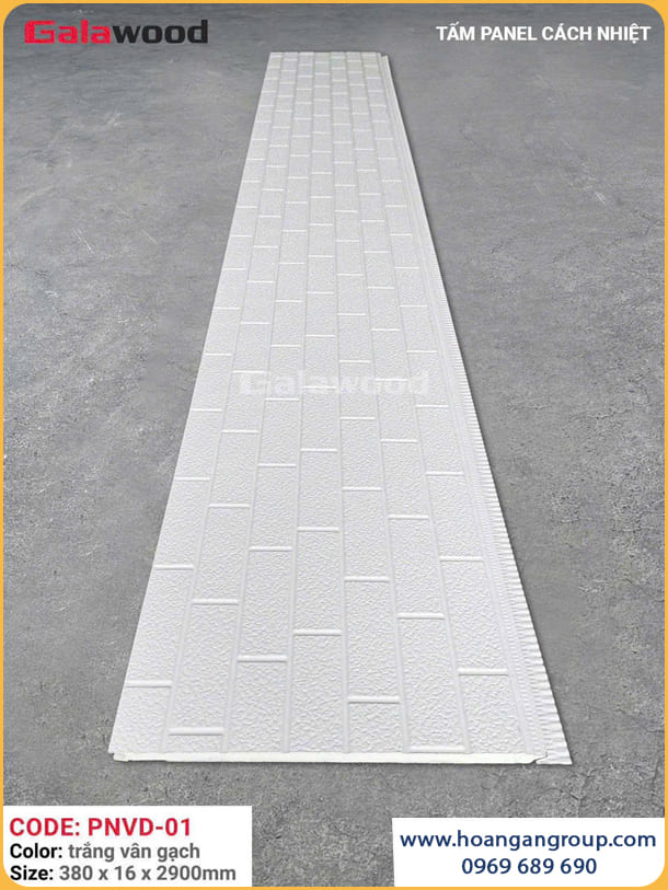 Tấm Ốp Tường Panel Chịu Nhiệt Galawood PNVD-01 Trắng Vân Gạch 
