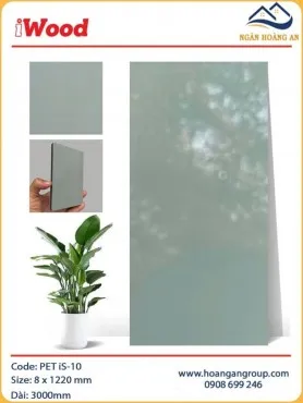 Tấm Ốp Tường Sợi Than Tre Đa Năng Phủ PET iWood iS-10