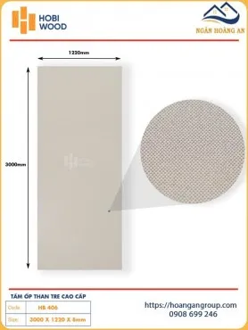 Tấm Ốp Tường Sợi Than Tre Vân Vải Bố Hobiwood HB 406