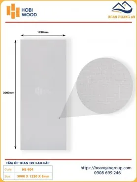 Tấm Ốp Tường Sợi Than Tre Vân Vải Hobiwood HB 404