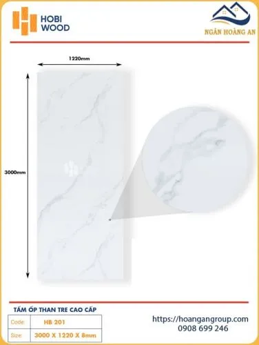 Tấm Ốp Tường Than Tre Đa Năng  Giả Đá Hobiwood HB 201