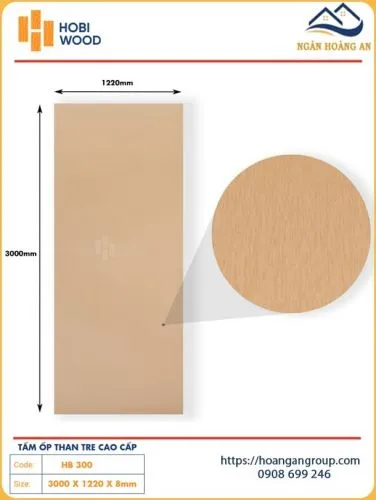 Tấm Ốp Tường Than Tre Đa Năng Kim Loại Hobiwood HB 300