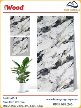 Tấm Ốp Tường Than Tre Đa Năng Vân Đá iWood MA-3