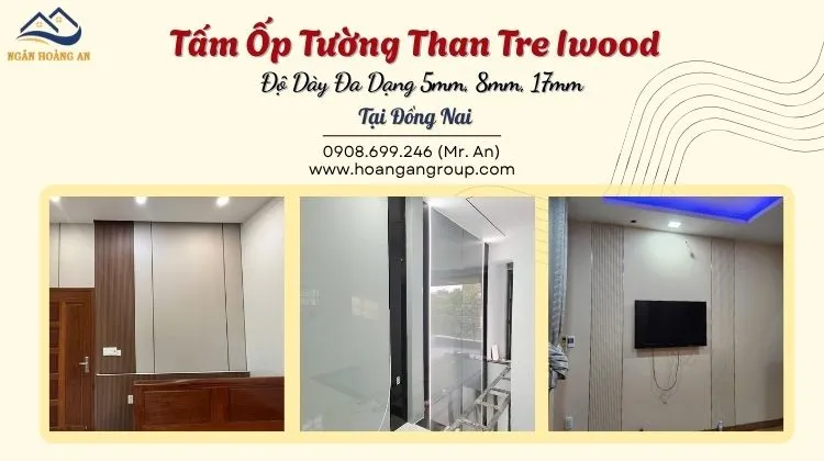 Tấm Ốp Tường Than Tre Iwood Độ Dày Đa Dạng 5mm, 8mm, 17mm Tại Đồng Nai Tấm Ốp Tường Than Tre Iwood Độ Dày Đa Dạng 5mm, 8mm, 17mm Tại Đồng Nai