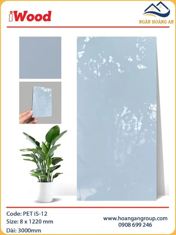 Tấm Sợi Than Tre Đa Năng Ốp Tường Phủ PET iWood iS-12 Tấm Sợi Than Tre Đa Năng Ốp Tường Phủ PET iWood iS-12