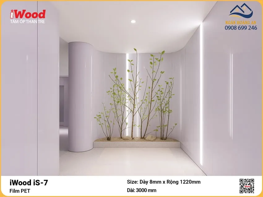 Tấm Ốp Tường Than Tre  iWood iS-7 Film PET Ốp Nhà Ở