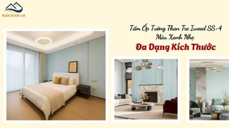 Tấm Ốp Tường Than Tre Iwood SS-4 Màu Xanh Nhẹ - Đa Dạng Kích Thước