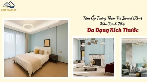 Tấm Ốp Tường Than Tre Iwood SS-4 Màu Xanh Nhẹ - Đa Dạng Kích Thước