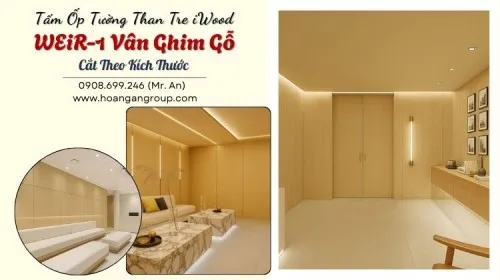 Tấm Ốp Tường Than Tre iWood WEiR-1 Vân Ghim Gỗ Cắt Theo Kích Thước