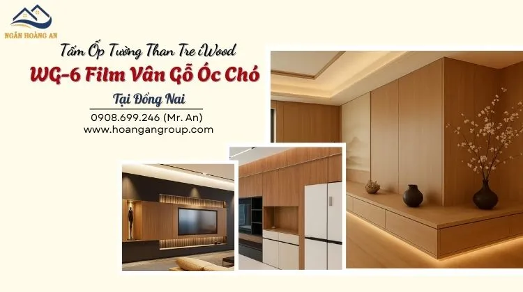Tấm Ốp Tường Than Tre iWood WG-6 Film Vân Gỗ Óc Chó Tại Đồng Nai